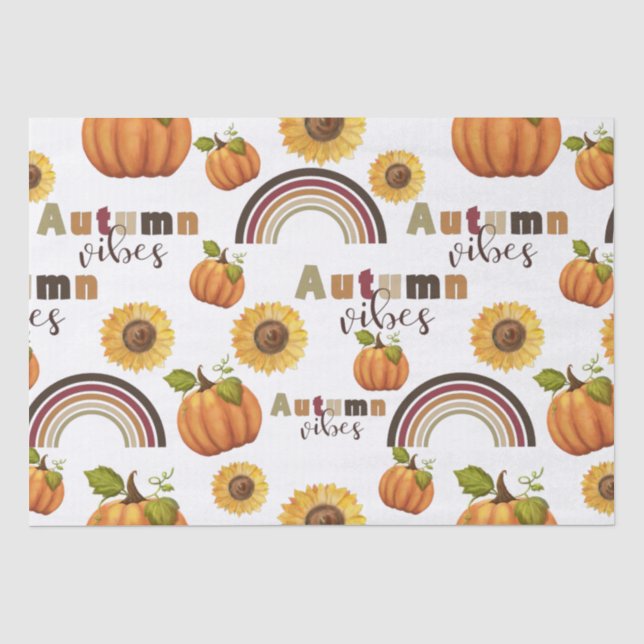Lovely Vintage Autumn Floral Pumpkin Vibes Seidenpapier (Vorderseite)