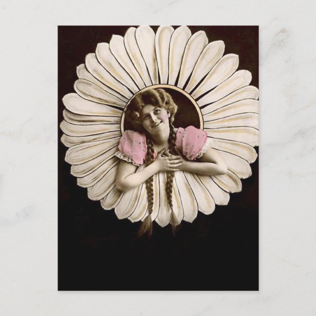 Lovely Vintage Flower Women Postkarte (Vorderseite)