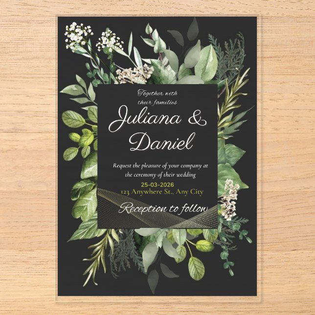 lovely wedding invitation acryleinladungen (Vorderseite)