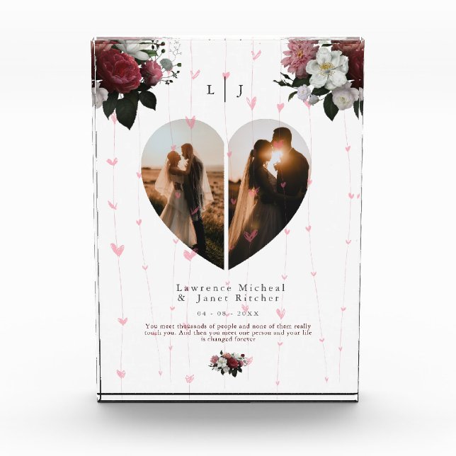 Lovely White Heart Shaped Foto Collage for Couple (Vorderseite)