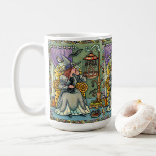LOVELY WITCH, CAT & HER PETS, BVT CAGE, HALLOWEWEE KAFFEETASSE