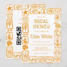 LoveNotes aus Sea Brautparty Modernes CUSTOM QR Einladung