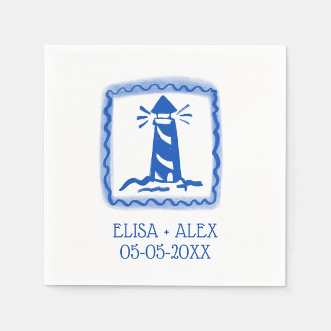 LoveNotes vom Sea Lighthouse CUSTOM WEDD Serviette (Vorderseite)