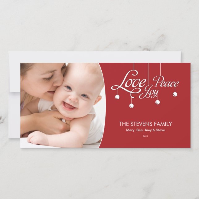 LovePeaceJoy Hanging Ornament Premium Carte photo (Devant)