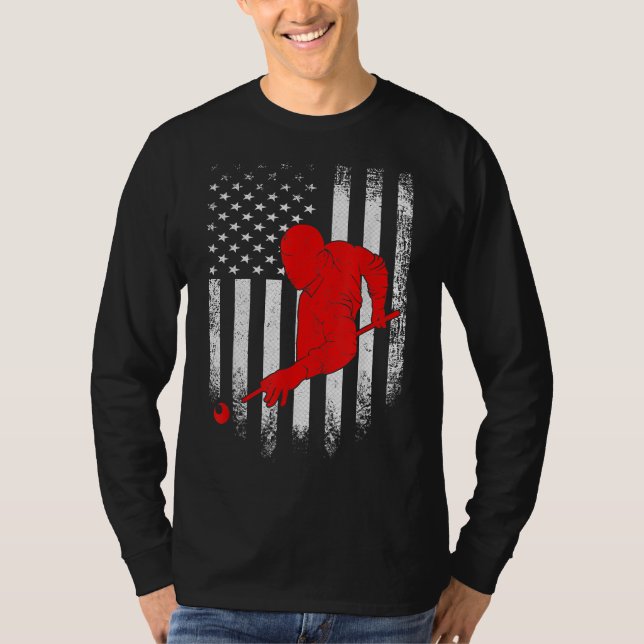 Lover| American Flag Billiards Geschenk T-Shirt (Vorderseite)
