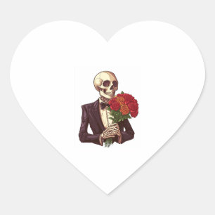 Lover Bones � Funny Romantic Skeletts Herz-Aufkleber