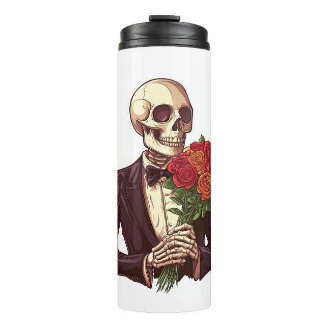 Lover Bones - Funny Romantic Skeletts Thermosbecher (Vorderseite)
