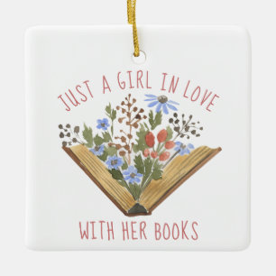 Lover Buch mit Blume buchen Keramikornament