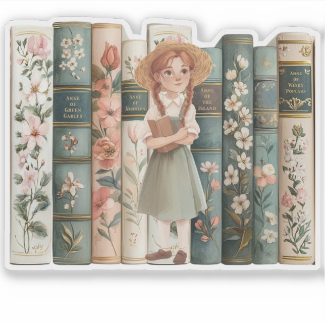 Lover buchen | Anne von Green Gables | Blumenbüche Aufkleber (Vorderseite)