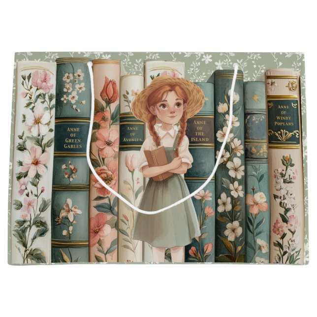 Lover buchen | Anne von Green Gables | Blumenbüche Große Geschenktüte (Vorderseite)