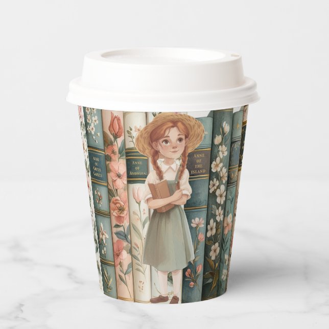 Lover buchen | Anne von Green Gables | Blumenbüche Pappbecher (Vorderseite)