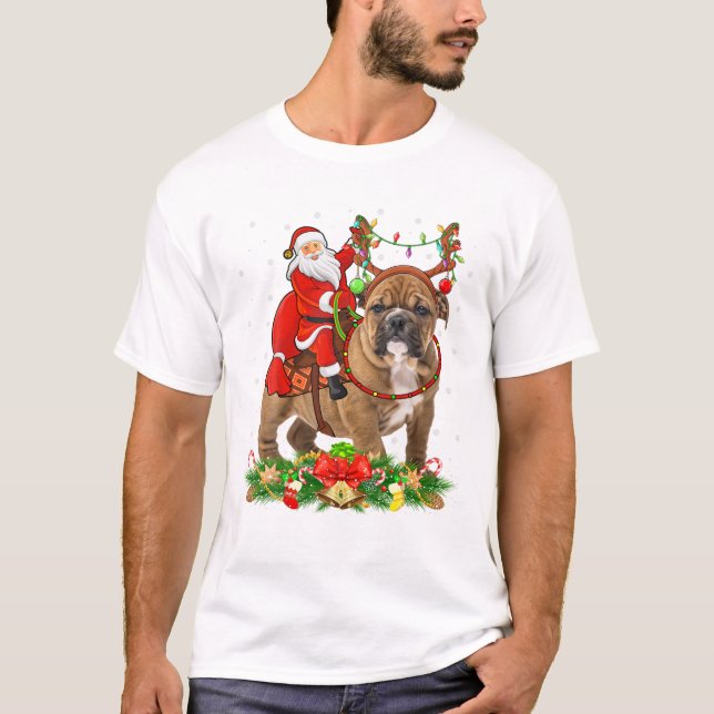 Lover Funny Santa Riding T-Shirt (Vorderseite)