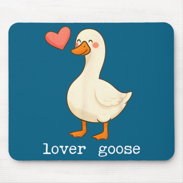 Lover Goose And Fighter Goose, Funny Couple Goose  Mousepad (Vorne)