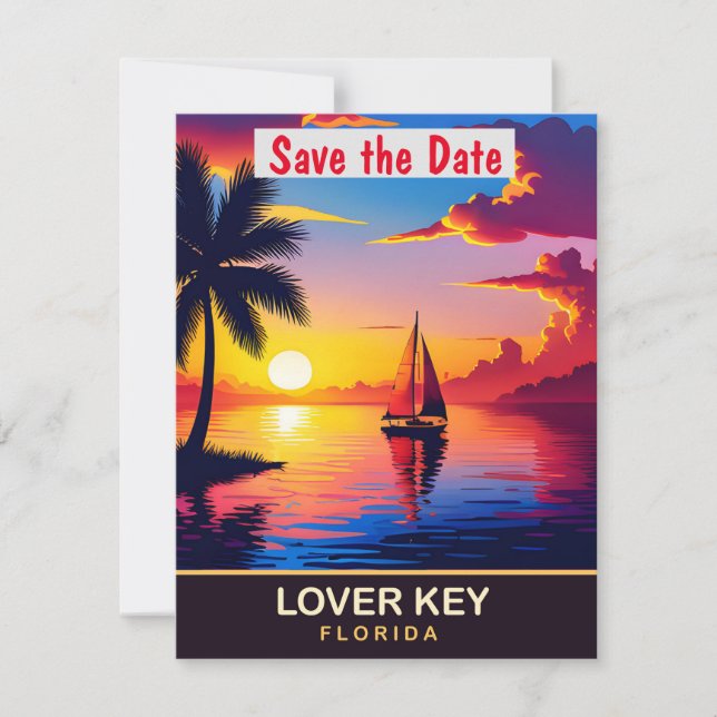 Lover Key, Florida Save The Date (Vorderseite)