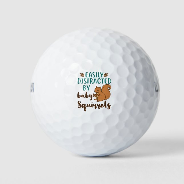 Lover, leicht abgelenkt von Eichhörnchen-Eichhörnc Golfball (Vorderseite)