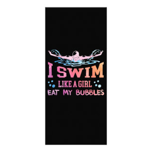 Lover schwimmen - ich schwimme wie ein Mädchen Werbekarte