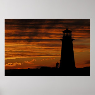 Lover Silhouette, Peggy's Cove, Nova Scotia Poster