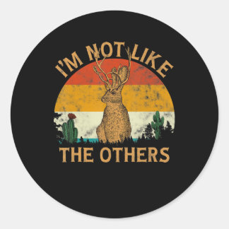 Lover Style Sunset Cactus Jackalope Rabbit Lover | Runder Aufkleber