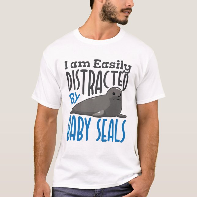 Lover von Baby Siegels Siegel leicht abgelenkt T-Shirt (Vorderseite)