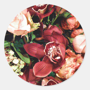 Lover von Orchids_ Runder Aufkleber