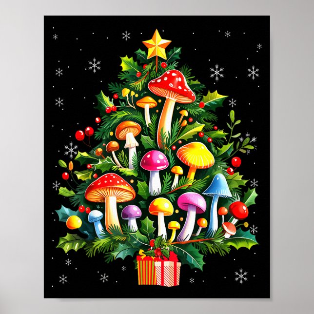 Lover Xmas Mushroom Christmas Tree  Poster (Vorne)