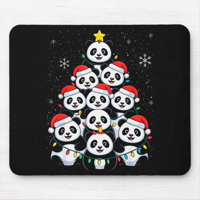 Lover Xmas Panda Christmas Tree  Mousepad (Vorne)