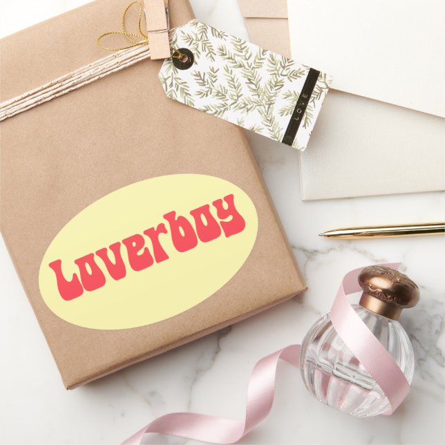 Loverboy Retro Ovaler Aufkleber (Schenken)