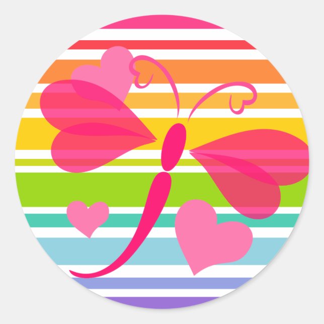 Loverly Dragon Fly Runder Aufkleber (Vorderseite)