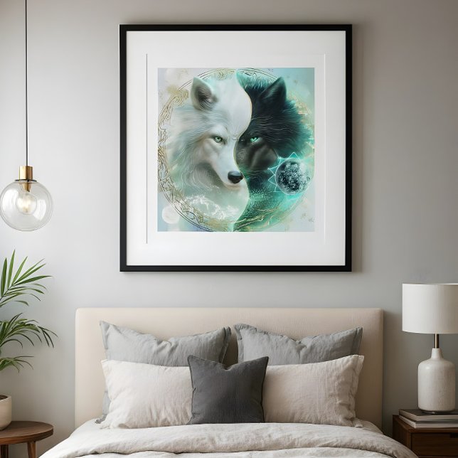Lovers’ Balance – Mystical Yin Yang Wolf Poster (Von Creator hochgeladen)