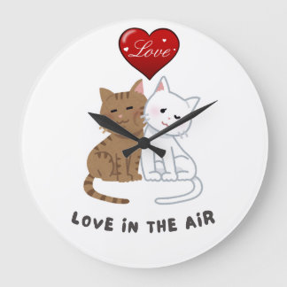 Lovers' Cat Wall Clock Große Wanduhr