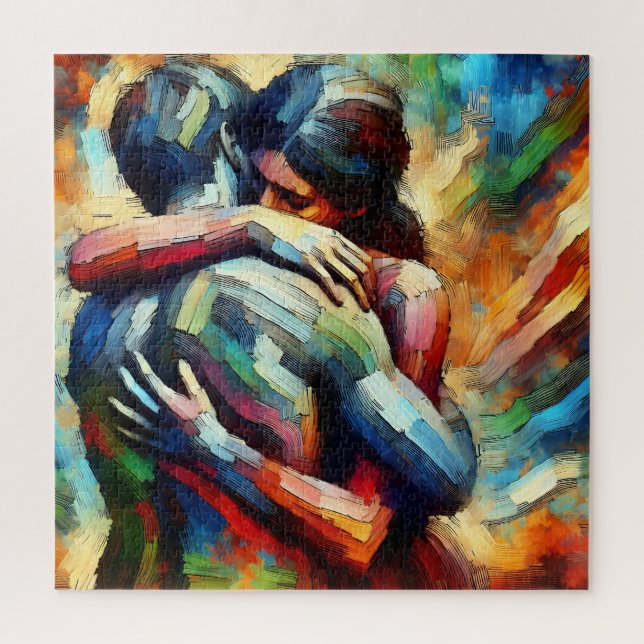 Lover's Embracing ai Oil Paint Style (Vertikal)