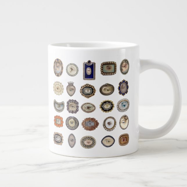 Lover's Eyes, viktorianisch, Kaffee-Tasse Jumbo-Tasse (Rechts)