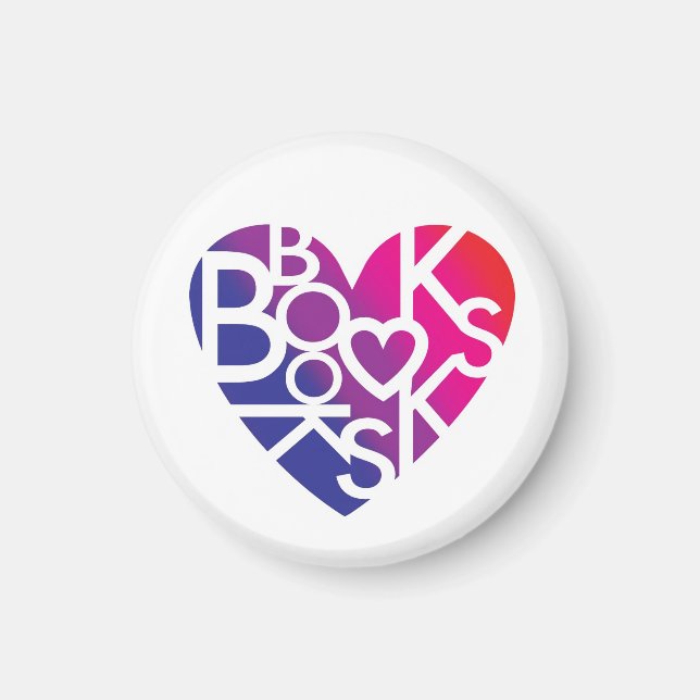 Lover's Heart® Book Button Magnet (Vorne)