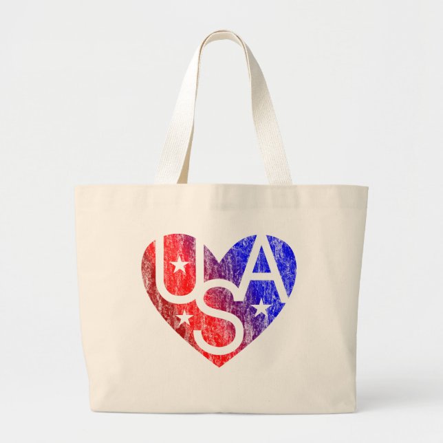 LOVER'S HEART® USA Tote Bag Jumbo Stoffbeutel (Vorne)