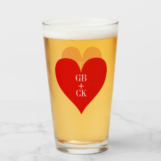 Lover's Initials Pint Beer Glasses Glas