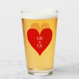 Lover's Initials Pint Beer Glasses Glas