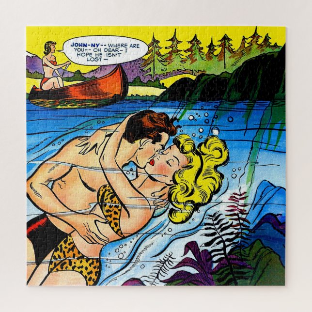 Lovers Ocean Romance Vintage Comicen (Vertikal)