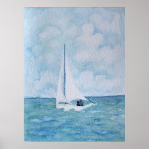 Lovers on a Sailboat, poster