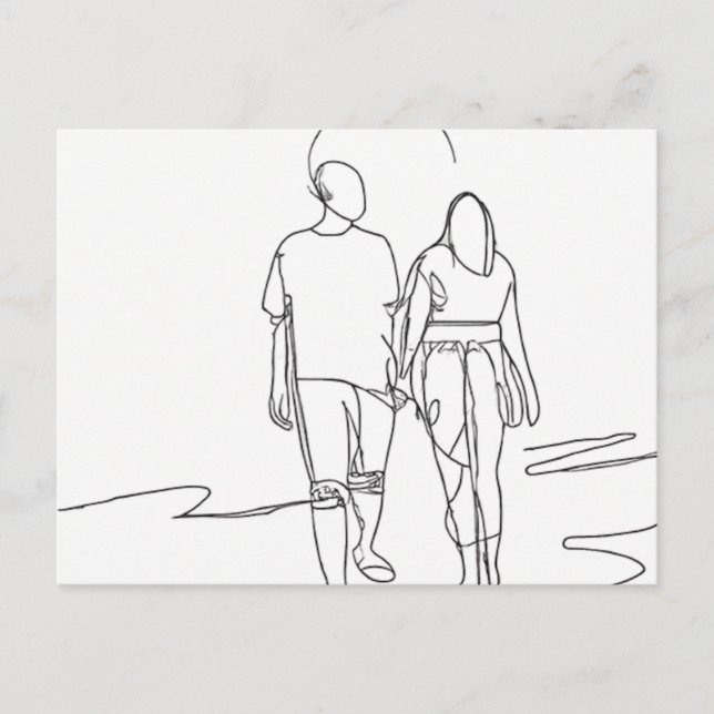 Lovers on the Beach Postkarte (Vorderseite)