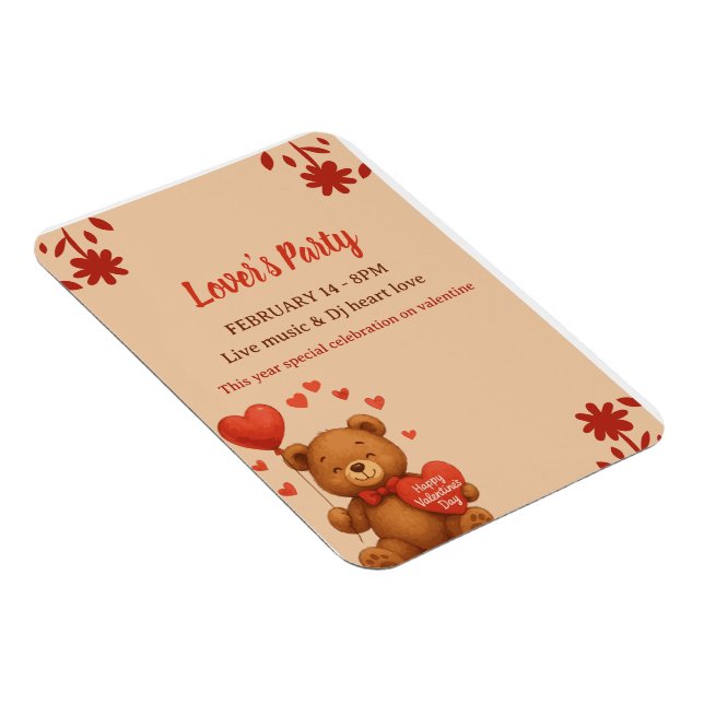 Lover's Party - Valentine’s Day party Invitation Magnet (Rechte Seite)
