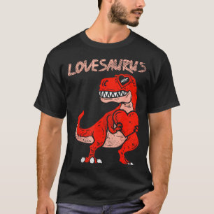 Lovesaurus Trex Dinosaur Herz Süßer Valentinstag T-Shirt