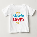 LOVESMEabuela Baby T-shirt<br><div class="desc">Meine Abuela Liebe Me T - Shirt,  Karten,  Aufkleber,  Karosserietaschen,  und mehr mit farbenfroher rot,  gelb und blau Text und Herzdesign. Diese Abuela Lieben mir Bekleidung und Geschenke wird Ihr abuela lächeln!</div>