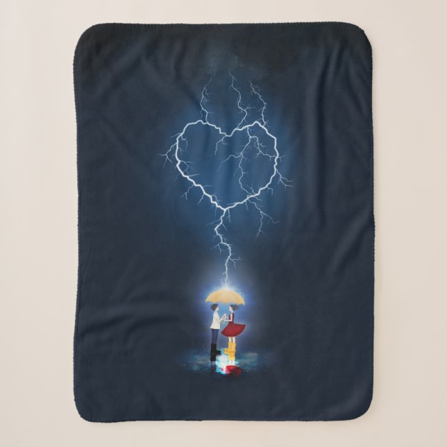 "Lovestruck" Romantischer Moment unter einem Schir Sherpadecke (Vorderseite)