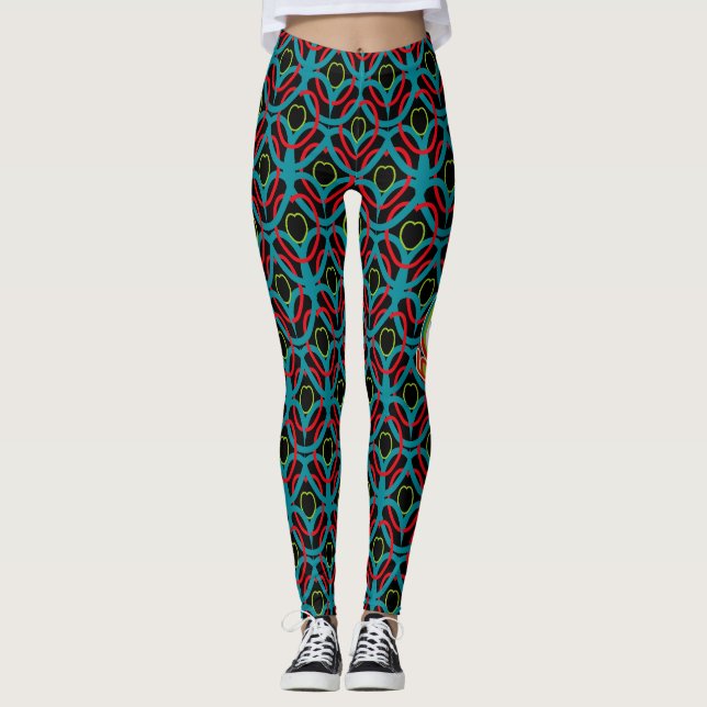 LOVETE HEART LOVE BY MASANSER PIXELAT LEGGINGS (Vorderseite)