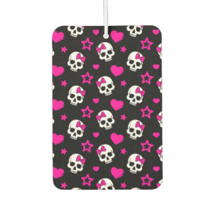 Lovey Goth Skulls in Bright Pink Autolufterfrischer