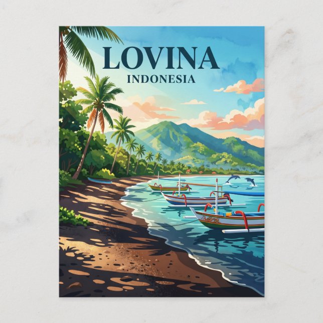 Lovina Beach Indonesien Postkarte (Vorderseite)
