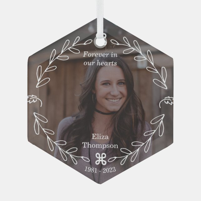 Loving Florals Memorial Ornament Aus Glas (Vorderseite)