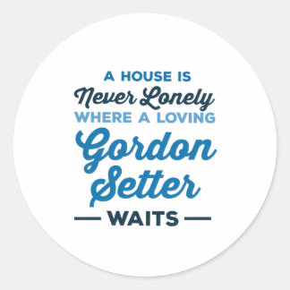 Loving Gordon Setter Waits - Love my dog Runder Aufkleber