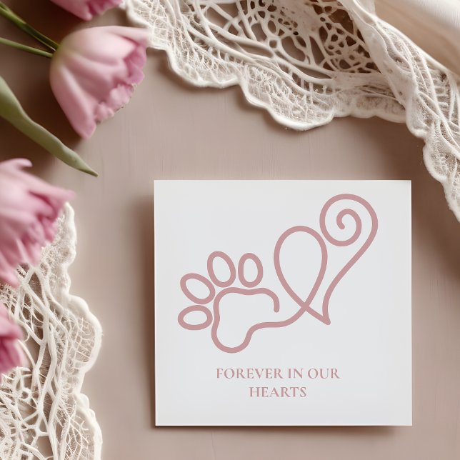 Loving Memorial Pet Paw Print & Heart Together Gummistempel (Loving Memorial Pet Paw Print & Heart Together Rubber Stamp. )