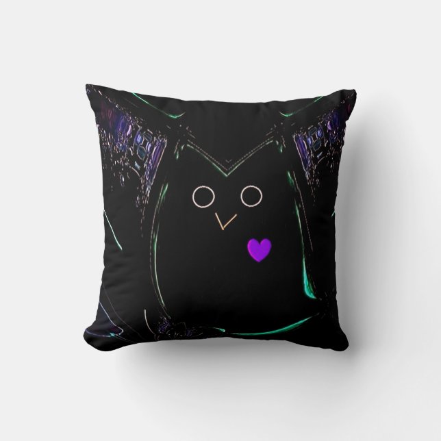 "Loving Owl" Polyester 16" x 16" Kopfkissen Kissen (Vorderseite)